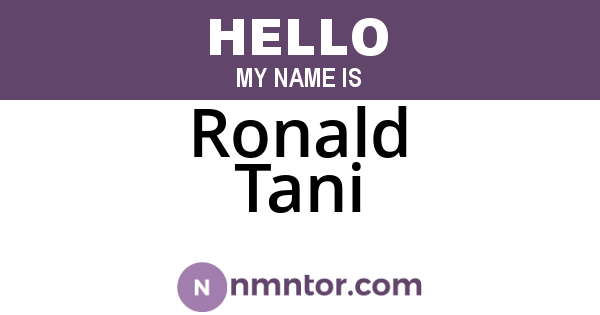 Ronald Tani