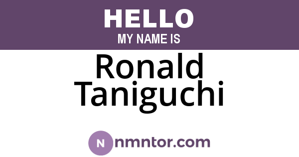 Ronald Taniguchi