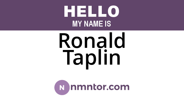 Ronald Taplin