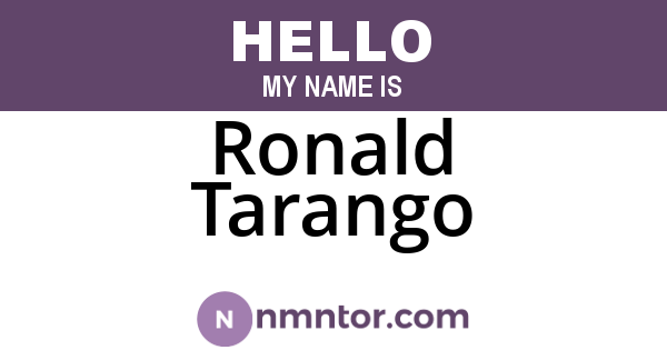 Ronald Tarango