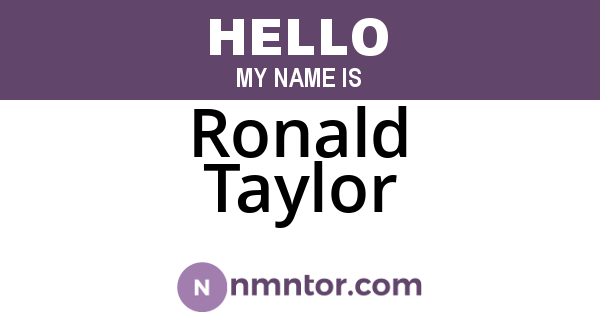 Ronald Taylor