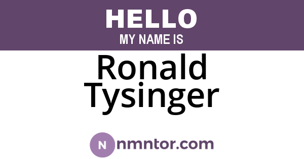 Ronald Tysinger