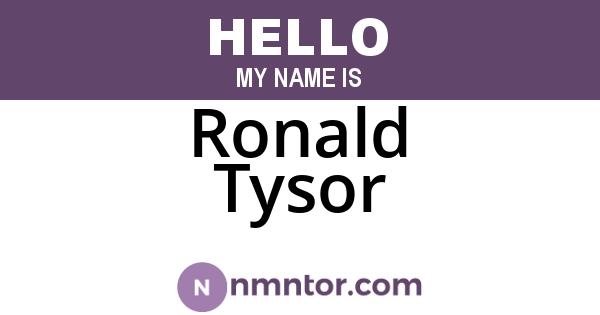 Ronald Tysor
