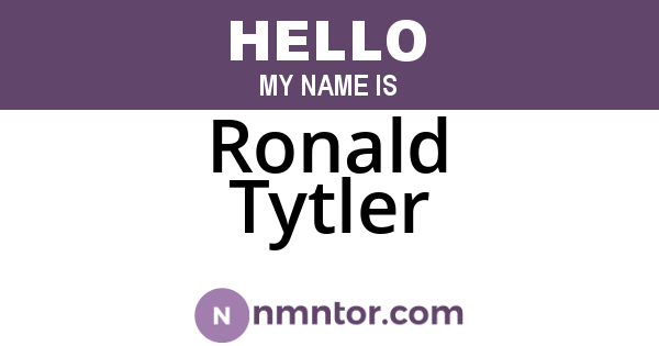 Ronald Tytler