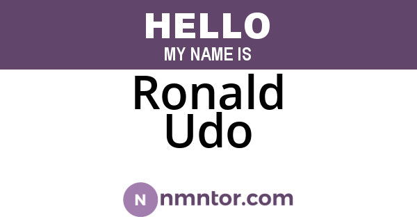 Ronald Udo