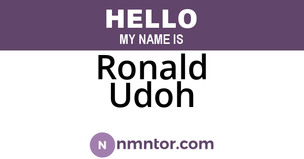 Ronald Udoh