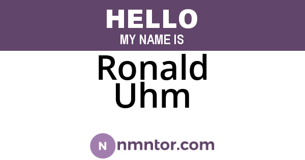 Ronald Uhm