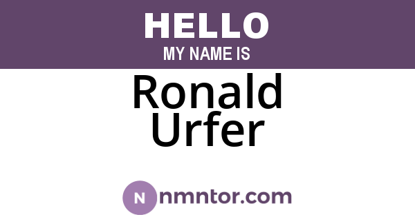 Ronald Urfer
