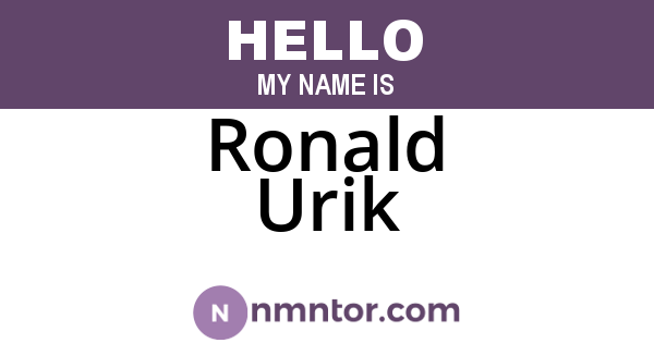 Ronald Urik
