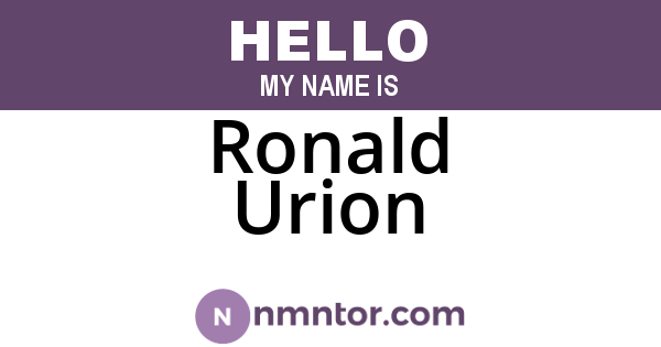 Ronald Urion