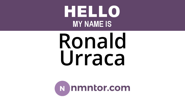 Ronald Urraca