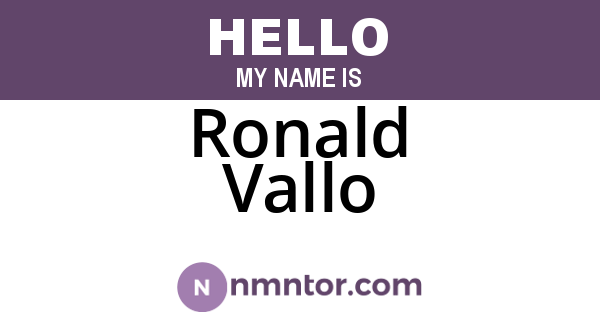 Ronald Vallo