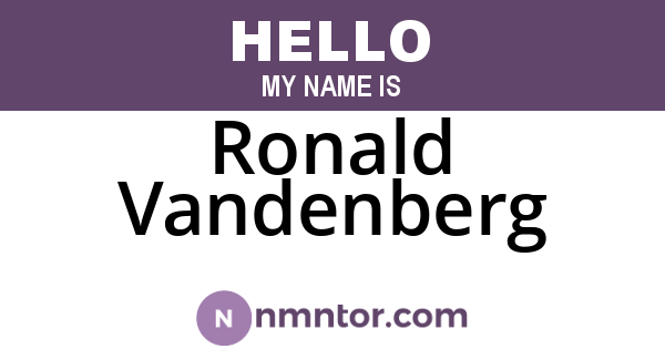 Ronald Vandenberg
