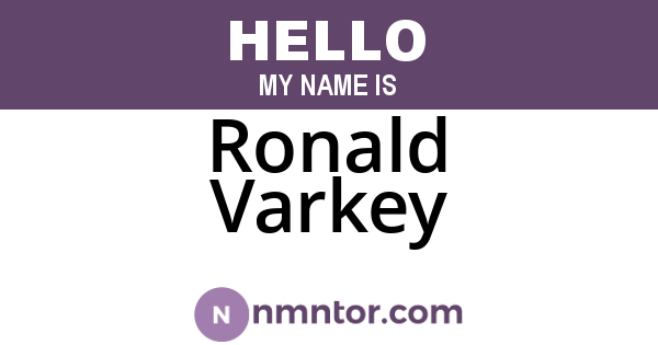 Ronald Varkey