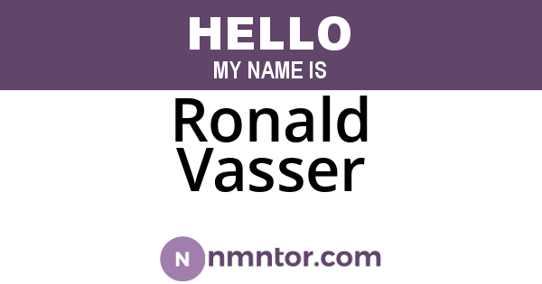 Ronald Vasser