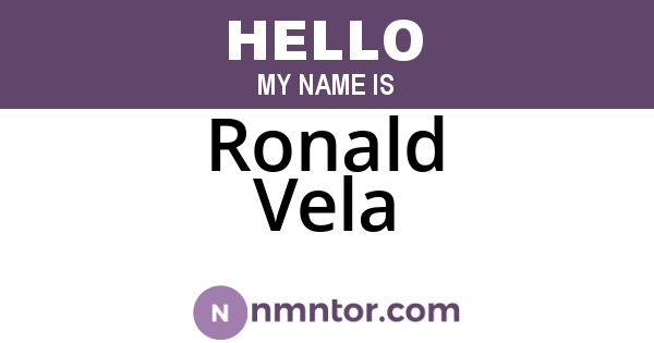 Ronald Vela