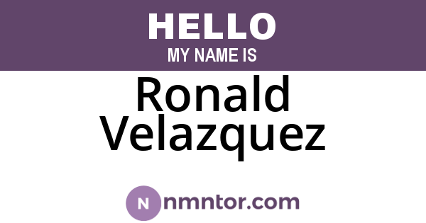Ronald Velazquez