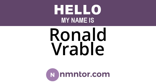 Ronald Vrable