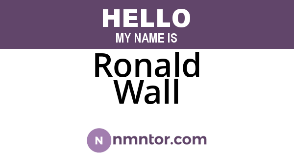 Ronald Wall
