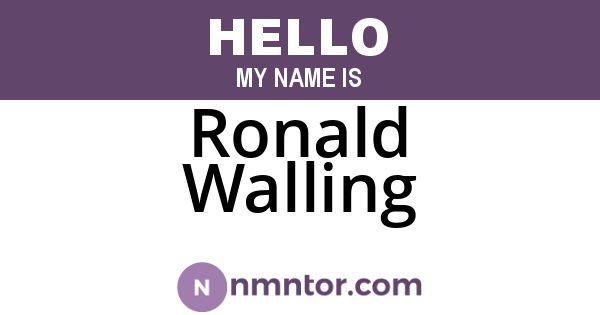 Ronald Walling