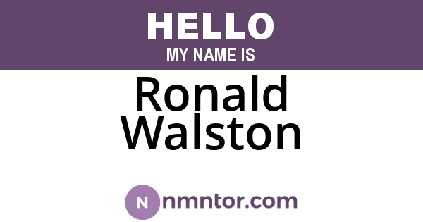 Ronald Walston