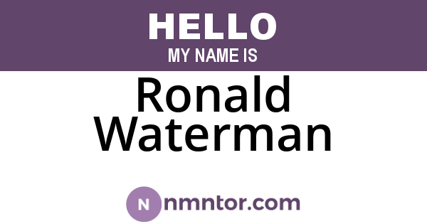 Ronald Waterman