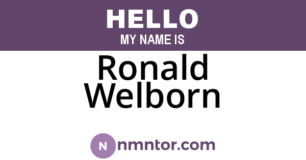 Ronald Welborn