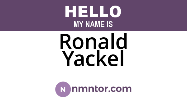 Ronald Yackel
