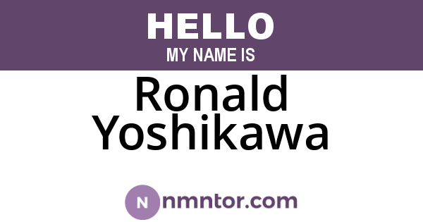 Ronald Yoshikawa