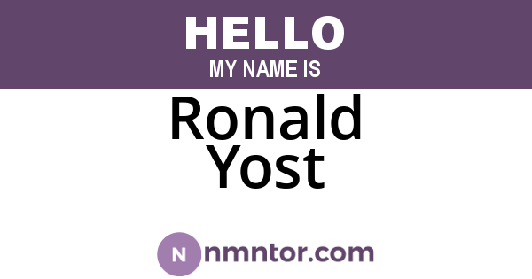 Ronald Yost