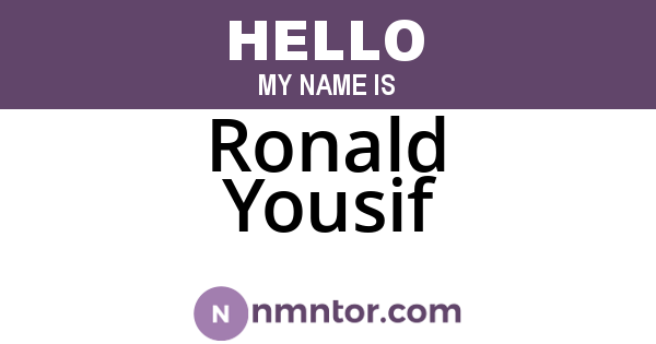 Ronald Yousif