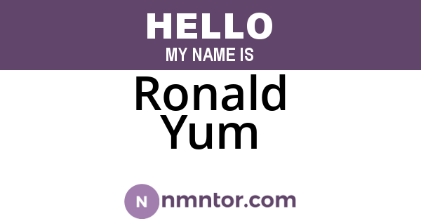 Ronald Yum