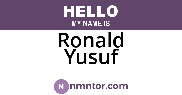 Ronald Yusuf