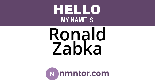 Ronald Zabka