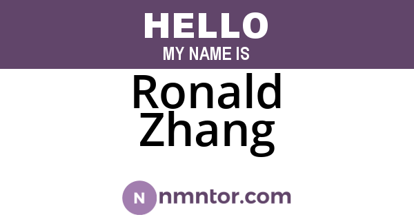 Ronald Zhang
