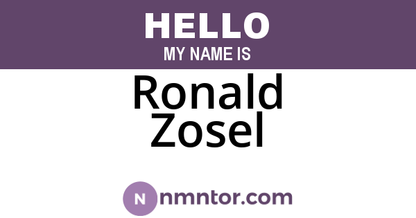 Ronald Zosel