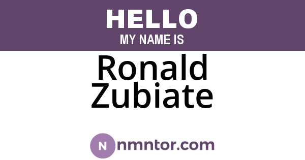 Ronald Zubiate