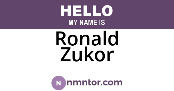 Ronald Zukor