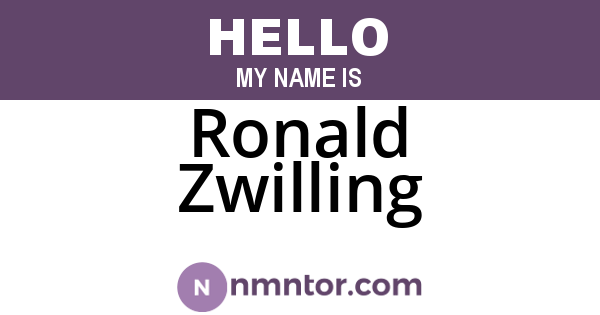 Ronald Zwilling