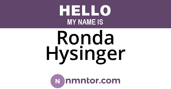 Ronda Hysinger