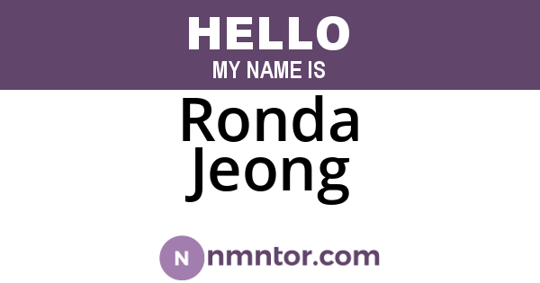 Ronda Jeong
