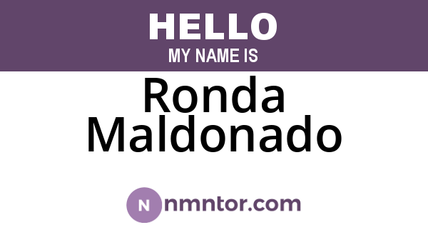 Ronda Maldonado