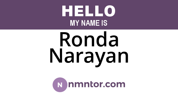 Ronda Narayan