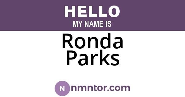 Ronda Parks