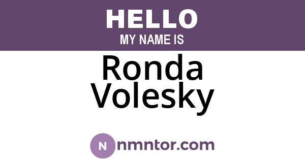 Ronda Volesky