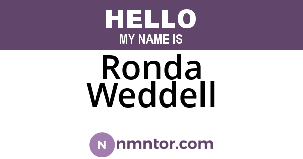 Ronda Weddell