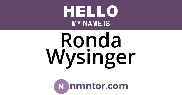 Ronda Wysinger