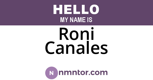 Roni Canales