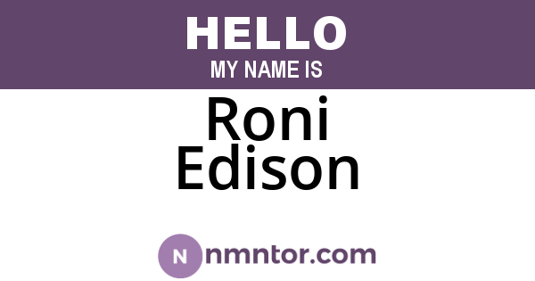 Roni Edison