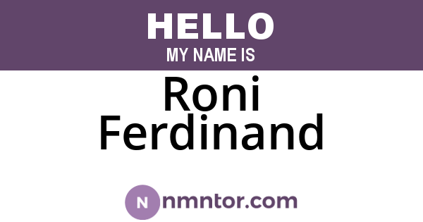 Roni Ferdinand